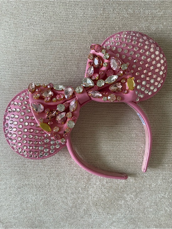Disney Pink Jeweled Minnie Mouse Ears Headband